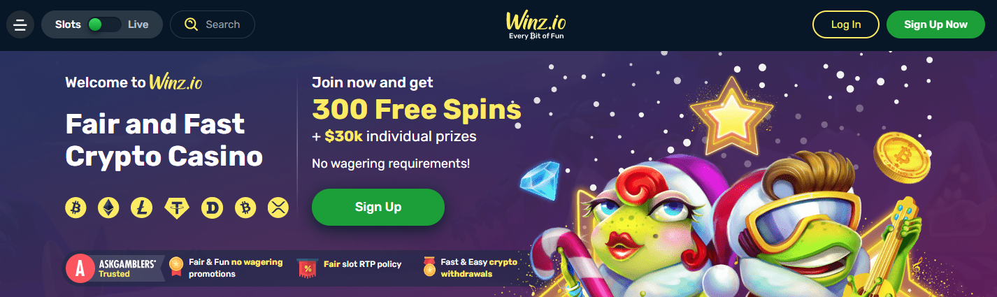 Winz.io wagerfree Freespins