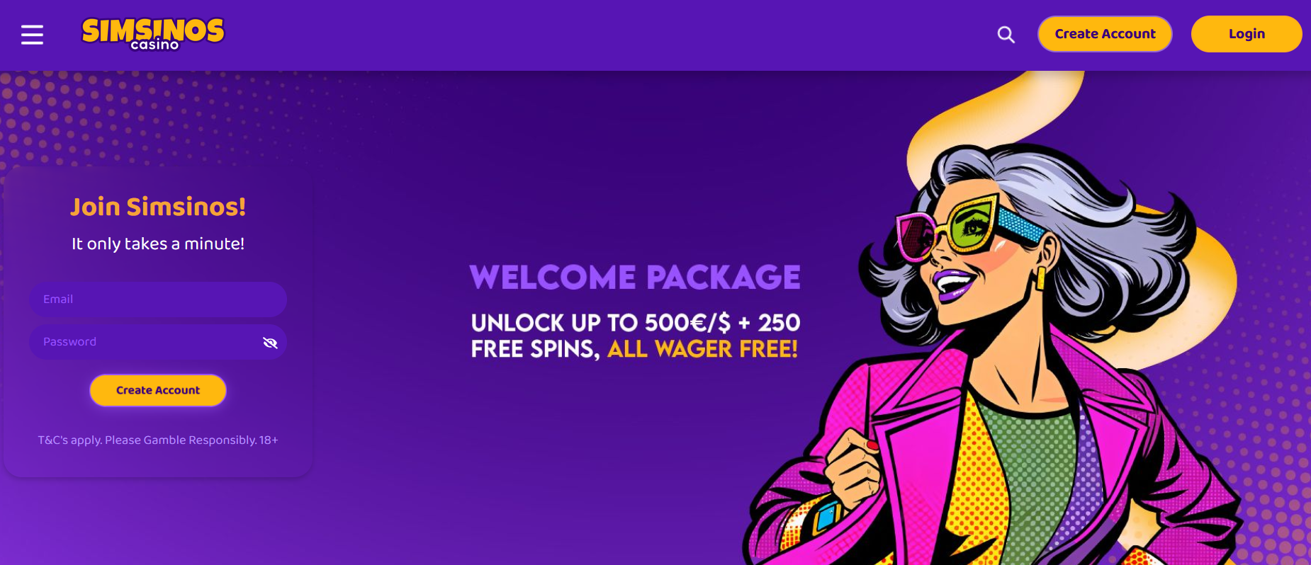 Simsinos wagerfree Bonus & Freespins