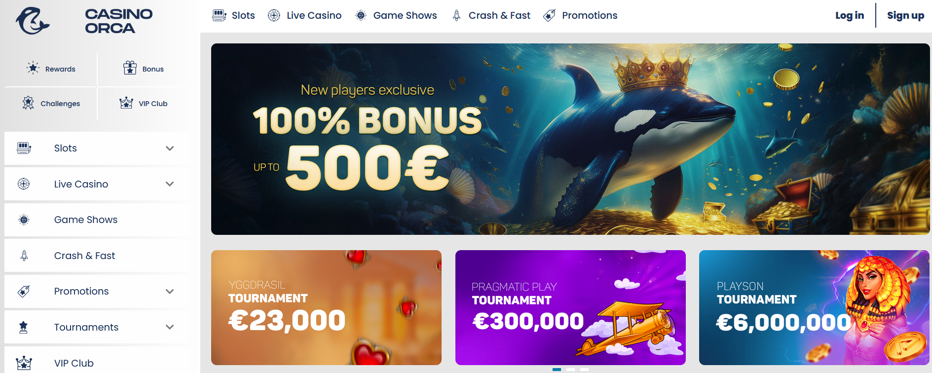 Casinoorca Welcome Bonus