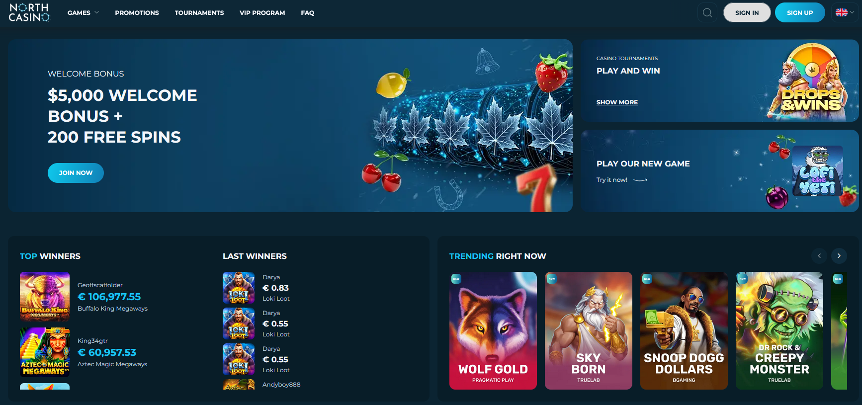 Northcasino Freespins