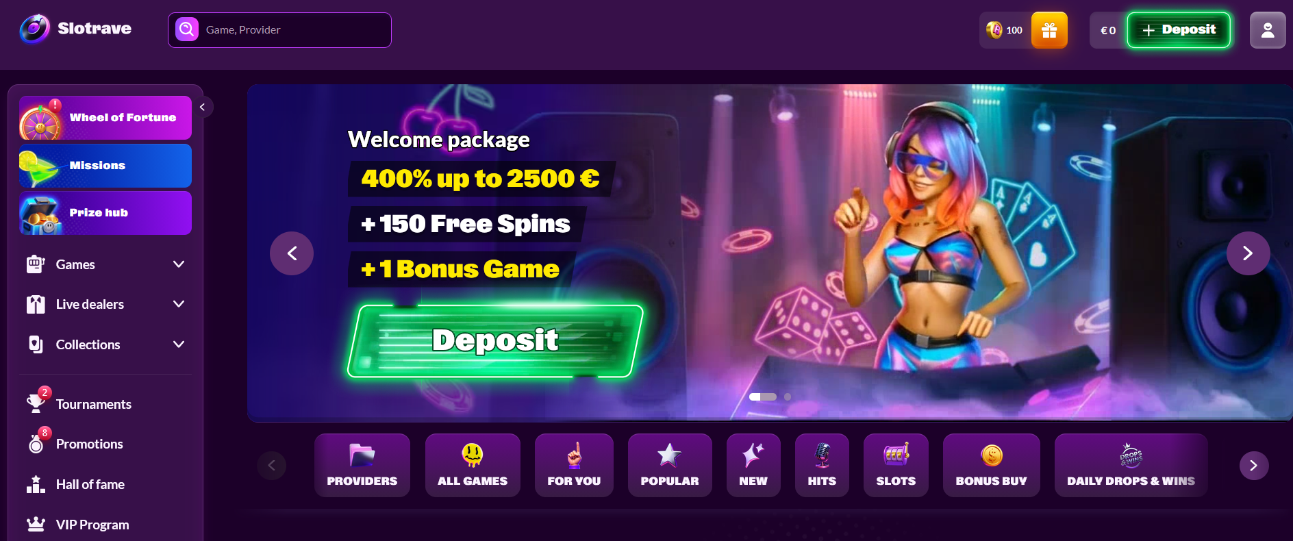Slotrave Freespins no deposit