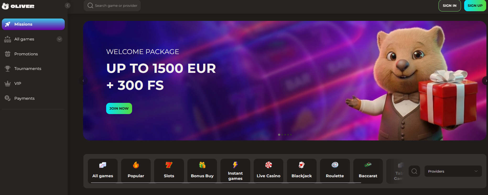 oliver Freespins